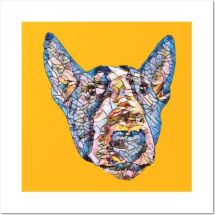 English Bull Terrier Colorful Face Posters and Art